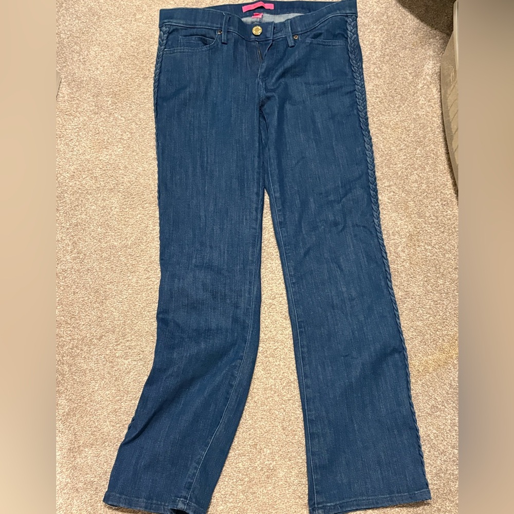 Lilly Pulitzer Braid Accent Denim Jeans Size 6